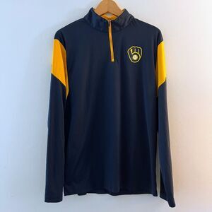 Men's Milwaukee Brewers Fanatics Pullover 1/4 Zip Baseball World Series, Size L